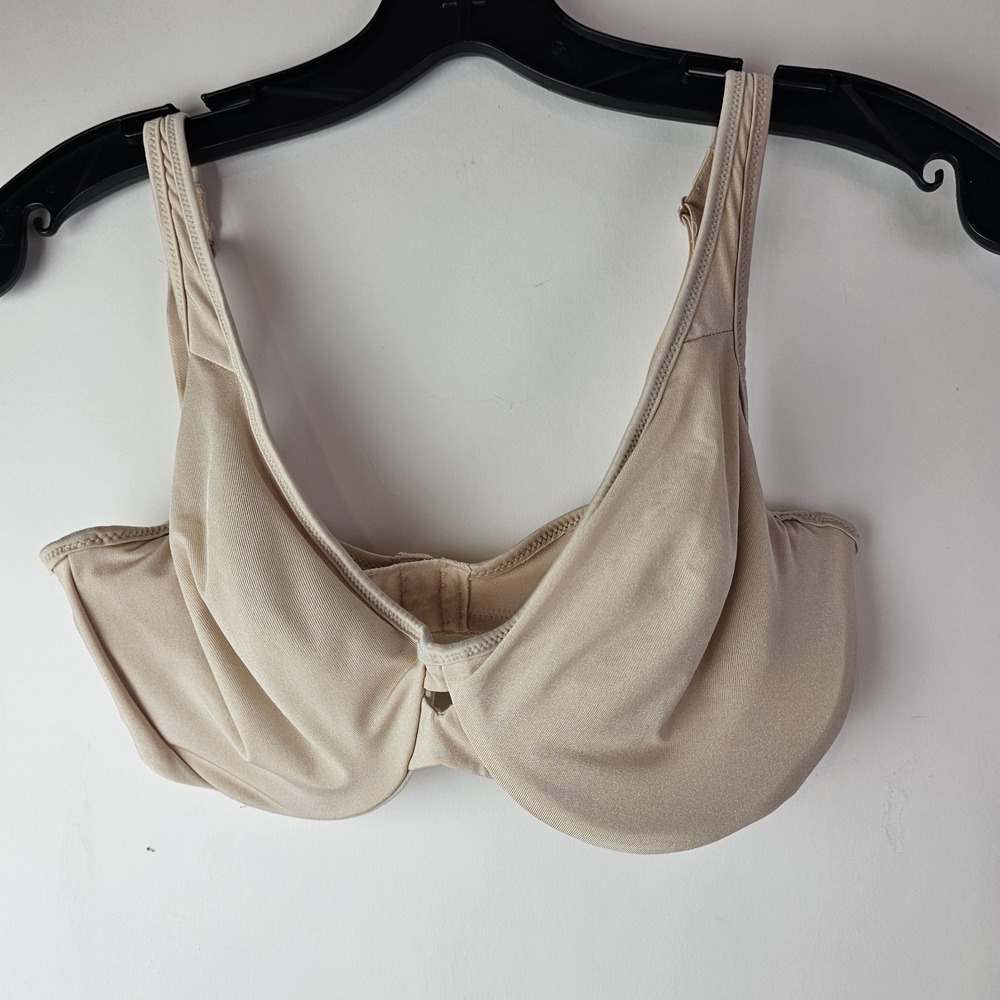 Lilyette Bali Bra 34D Beige Minimizer Underwire Full Coverage Style 0904 Satin